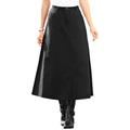 Plus Size Women's Complete Cotton A-Line Skirt by Roaman's in Black Denim (Size 40 W) 100% Cotton Long Length