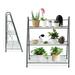 Mkyiongou 3-Tier Wrought Iron Display Plant Stand Indoor/Outdoor Black Durable Flower Pot