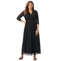 Plus Size Women's Scallop Lace Maxi Dress by Jessica London in Black (Size 30 W)