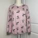 Disney Tops | Disney Costco Minnie Mickey Long Sleeve Front Cinch Sweater Women's Size Medium | Color: Black/Pink | Size: M