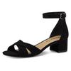Sandalette TAMARIS, Damen, Gr. 40, schwarz, Textil, Veloursleder, unifarben, elegant, Schuhe, Blockabsastz, Sommerschuh, Riemchensandale mit Kreuzbandage