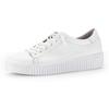 Slip-On Sneaker GABOR, Damen, Gr. 41, weiß, Leder, sportlich, Schuhe Sneaker, mit Gummizug als Zierschnürung, Freizeitschuh, Halbschuh, Schnürschuh, Topseller