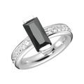 Giorgio Martello Milano - Ring mit Zirkonia weiß und schwarz, Silber 925 Ringe Schwarz Damen