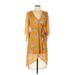 R Wish 4 U Casual Dress - Wrap: Yellow Dresses - Women's Size Small