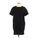 Old Navy Casual Dress - Shift Crew Neck Short sleeves: Black Print Dresses - Women's Size Medium Petite