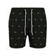 Badeshorts URBAN CLASSICS "Herren Embroidery Swim Shorts" Gr. L, US-Größen, schwarz-weiß (shark, black, white) Herren Badehosen Badeshorts