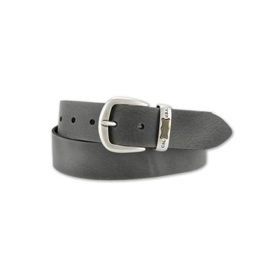 Ledergürtel BERND GÖTZ, Damen, Gr. 105, grau (anthrazit), Leder, unifarben, casual,modisch, Gürtel, mit metallisch gelabeltem Western Branding Image
