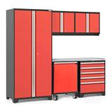 NewAge Products PRO 3.0 Series Red 6-Piece Cabinet Set with Stainless Steel Top
