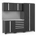 NewAge Products PRO 3.0 Series Black 6-Piece Cabinet Set with Stainless Steel Top and Slatwall