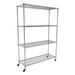 SafeRacks NSF 4-Tier Wire Shelving Rack with Wheels 60"W x 72"H x 24"D