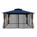 Paragon Outdoor 11 x 14 ft. Soft Top Gazebo with Mosquito Netting and Privacy Panels (Navy Canopy)