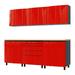 Contur Cabinet 7.5' Premium Cayenne Red Garage Cabinet System with Butcher Block Tops