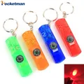 Mini lampe de poche LED porte-clés torche à lumière rouge de poche sifflet extérieur boussole