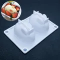 Moule en Silicone pour Mousse de chocolat lapin mignon DIY outils de cuisson de gâteaux Bento