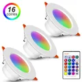 Spot Lumineux LED Encastrable RGBW Rond 220/110V Éclairage d'Nik Luminaire Décoratif de Plafond