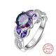 Bague en argent Sterling S925 en topaze arc-en-ciel mystique bague de fiançailles saphir pour