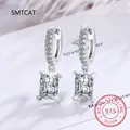 Boucles d'oreilles créoles Moissanite pour femme argent regardé 925 carré diamant boucle