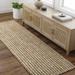 Ambel 2' x 3' Cottage Jute Tan/Off White/Dark Brown/Dark Beige/Nutmeg Area Rug - Hauteloom