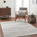 Hanne 5'3" Round Modern Light Gray/Neutral/Multi Brown/Nutmeg/Dark Gray Area Rug - Hauteloom