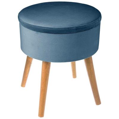 Kastenhocker Tess blau aus Samt Atmosphera créateur d'intérieur Image