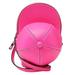 Neon Pink Leather Cap Crossbody Bag