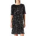 Pieces Damen Pckam Dress Kleid, Black/Detail:Silver, M EU