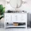Randolph Morris Bristol 48 Inch Modern Console Vanity with Oval Undermount Sink - White RM12-488WH-RGQ