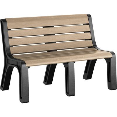 MasonWays 48" x 26" x 33" Cedar Plastic Malibu-Style Bench with Black Legs