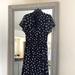 Madewell Dresses | Madewell, S, Midi Wrap Dress, Boho Ruffle, Mid Rise Collar, High/Low, Euc!! | Color: Black/Cream | Size: S