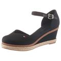 Spangenpumps TOMMY HILFIGER "BASIC CLOSED TOE MID WEDGE" Gr. 40, schwarz Damen Schuhe Riemchenpumps