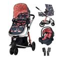 Cosatto Giggle 2 in 1 Travel System, Pram, Pushchair & iSize Baby Car Seat - Birth to 18kg, Lightweight Compact Fold, Coverts from Pram to Pushchair & Free Raincover (Pretty Flamingo)