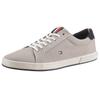 Sneaker TOMMY HILFIGER "ICONIC LONG LACE SNEAKER", Herren, Gr. 41, grau, Baumwolle, sportlich, Schuhe, Freizeitschuh, Halbschuh, Schnürschuh mit gespolstetem Schaftrand