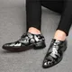 Chaussures Oxford en cuir verni pour hommes chaussures provoqué formelles pour hommes chaussures