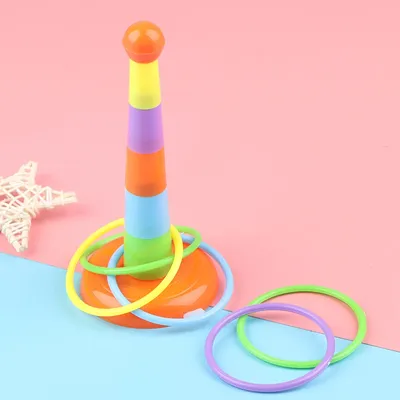 Jeu d'anneaux de lancer en plastique pour enfants et adultes carnaval jardin arrière-cour jeux
