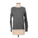 Gap Sweatshirt: High Neck Covered Shoulder Gray Marled Tops - Women's Size Small