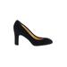 J.Crew Heels: Slip On Chunky Heel Work Black Print Shoes - Women's Size 8 1/2 - Closed Toe