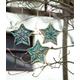 3-er Set GROSSE Sterne, türkis glasierte Keramik, ca. 10 cm, Anhänger Winter-Dekoration, Weihnachten Weihnachtsbaum Christbaum Schmuck