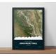 John Muir Trail Map Art Print Poster - California, Yosemite, Mount Whitney - for Hiking, Backpacking, Camping, Walking, Exploration