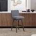 Basila Upholstered Swivel Bar/Counter Stool with Wood Frame