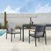 Royal Black or White Aluminum & Teak Outdoor Dining Chairs - Set of 2