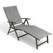 Crestlive Products Dark Gray Outdoor Lounge Chair Aluminum Folding Recliner Adjustable Chaise