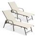 Crestlive Products Set of 2 Aluminum Patio Chaise Lounge Chair Folding Outdoor Recliners Beige