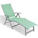 Crestlive Products Green Outdoor Chaise Lounge Chair Aluminum Folding Recliner