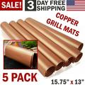 5pc Copper Grill Mats Baking Non Stick BBQ Mat Pad Bake Cooking Oven Sheet Liner XH