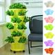 Dengjunhu Creation Stackable Planter Vertical Garden Planter Strawberry Planter Indoor/Outdoor Planters multi-Tier Garden Tower Herb Planter for Growing Vegetables Garden and Succulents