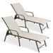 Crestlive Products Set of 2 Aluminum Patio Chaise Lounge Chair Outdoor Recliners Beige