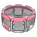 HOBBYZOO 45 Portable Foldable 600D Oxford Cloth & Mesh Pet Playpen Fence with Eight Panels Pink