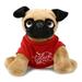 DolliBu I LOVE YOU Pug Dog Plush- Cute Stuffed Animal with Red Shirt For Valentine Anniversary Romantic Date Boyfriend or Girlfriend Gift - 9 Inches