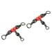 3 Way Swivel 28lb Stainless Steel T-Turn Barrel Terminal Tackle Black 60 Pack