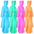 8 Pack Kids Raincoat Portable Reusable Rain Poncho Jacket Ponchos Family Pack with Hoods&Sleeves for Outdoor Activities